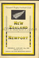 Newport v New Zealand 1954 rugby  Programme